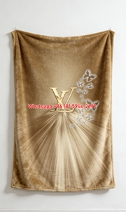 LV Golden Radiance Blanket Gold LV Butterfly Glow Throw IMG_3263